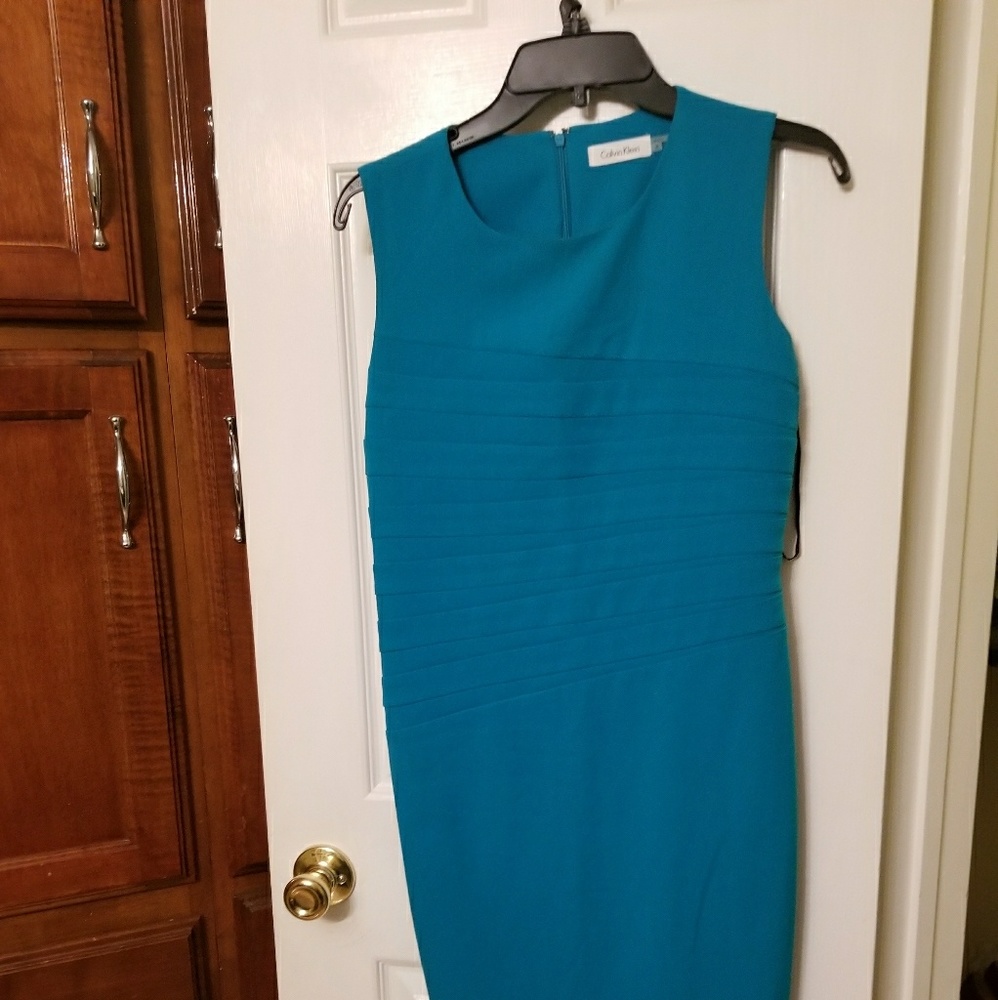 Calvin Klein Teal Sheath Dress
